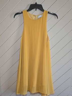 Sleeveless Yellow Shift Dress